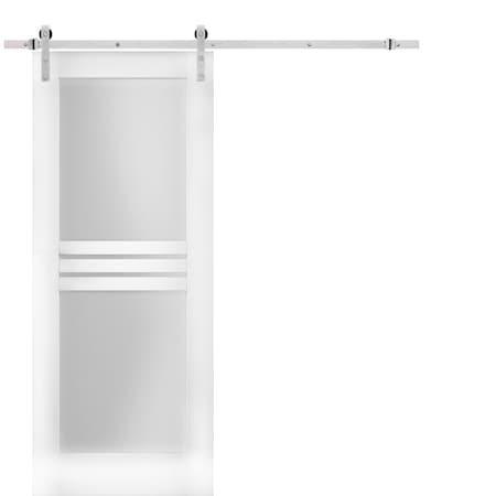Vdomdoors Barn Interior Door, 24" x 96", White MELA7222BD-S-WS-2496